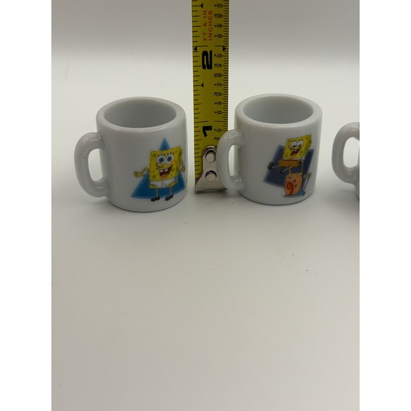 Vintage 2002 SpongeBob SquarePants Miniature Ceramic Mugs Set of 3 Viacom Tiny - Picture 5 of 5